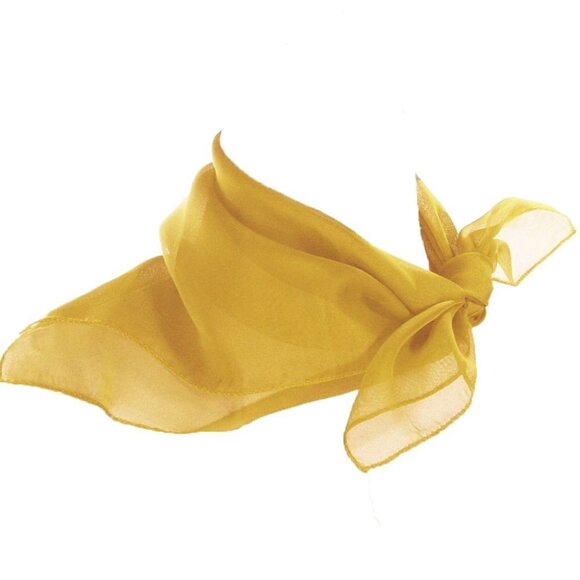 Yellow Sheer Chiffon Scarf 50s Style for Head Neck Costume 21" Square - Hey Viv - Picture 5 of 8